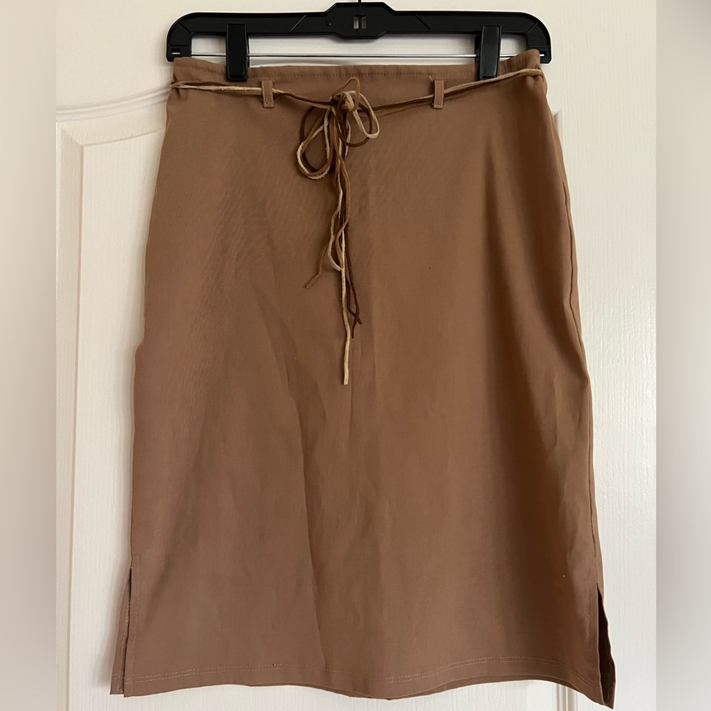 Tan Midi Skirt Y2K
